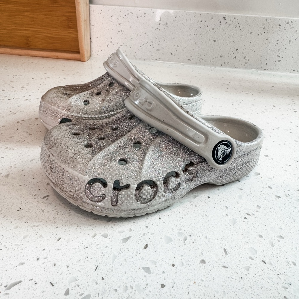 CROCS Kids Sparkle Sandals - Silver